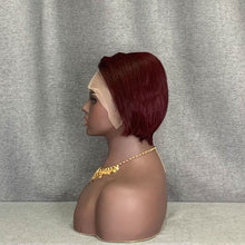 Load image into Gallery viewer, side part burgundy wig
