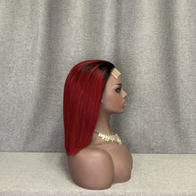 Load image into Gallery viewer, burgundy bob wig human hair