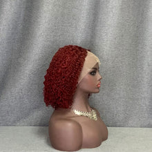 Load image into Gallery viewer, Curly Wave Burgundy Hair C Side Part Lace Wig