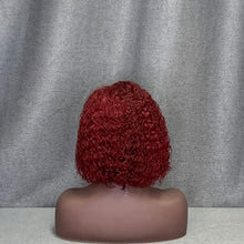 Load image into Gallery viewer, Curly Wave Burgundy Hair C Side Part Lace Wig