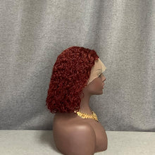 Load image into Gallery viewer, Burgundy 99j Water Wave Wig C Lace Side Part Wig