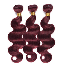 Load image into Gallery viewer, Burgundy Bundles 100% Real Human Hair Body Wave 3PCS