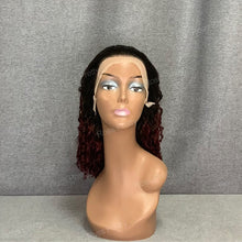 Load image into Gallery viewer, Burgundy Bob Wig #1b-99j Hair Water Wave Lace Front Bob Wig