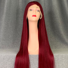 Load image into Gallery viewer, 99j Color 13X4 Lace Wig 180% Density Straight Color Wig Human Hair Wig
