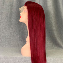 Load image into Gallery viewer, 99j Color 13X4 Lace Wig 180% Density Straight Color Wig Human Hair Wig