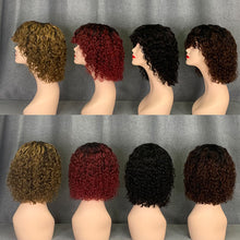 Load image into Gallery viewer, Bang Wig 100% Human Hair Curly Short Wigs High Quality