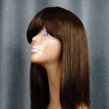 Load image into Gallery viewer, #2 Color Bang Wig Short Bob Wig Straight Hair 100% Virgin Human Hair