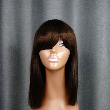Load image into Gallery viewer, #2 Color Bang Wig Short Bob Wig Straight Hair 100% Virgin Human Hair