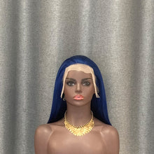 Load image into Gallery viewer, Blue Bob Wig 12 inch 13x4 Lace Front Human Hair