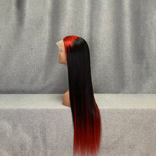 Load image into Gallery viewer, Red-1B-Red Straight Human Hair 13x4 Lace Front Wig