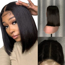 Load image into Gallery viewer, Customized Double Drawn Hair 2x6 Lace Bob Wig Kim K Wig Deep Part