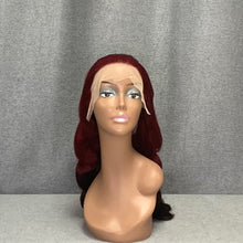 Load image into Gallery viewer, Burgundy & #2 Ombre Body Wave Human Hair 13x4 Lace Front Wig
