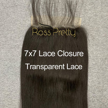 Load image into Gallery viewer, Straight Hair 7x7 Lace Closure With Baby Hair 100% Human Hair