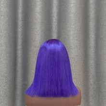 Load image into Gallery viewer, Purple Bob Wig 13x4 Lace Front Human Hair 12 Inch
