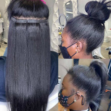 Load image into Gallery viewer, Tape In Human Hair Extensions Straight Natural Black #1b 20 PCS/ Pack