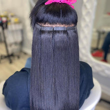 Load image into Gallery viewer, Tape In Human Hair Extensions Straight Natural Black #1b 20 PCS/ Pack