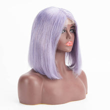 Load image into Gallery viewer, T Lace Bob Wig Middle Part Human Hair Lilac Color