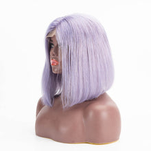 Load image into Gallery viewer, T Lace Bob Wig Middle Part Human Hair Lilac Color