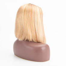 Load image into Gallery viewer, Bob Wig Straight Hair T Lace 4/12/613 Color Middle Part 100% Human Hair Wig