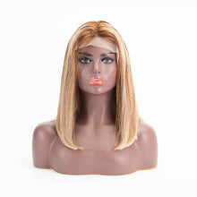 Load image into Gallery viewer, T Lace Bob Straight Hair 6/6/613 Color Middle Part Wig Human Hair Wig