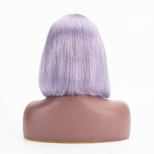 Load image into Gallery viewer, T Lace Bob Wig Middle Part Human Hair Lilac Color