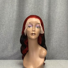 Load image into Gallery viewer, Red-1B-Red Body Wave Human Hair 13x4 Lace Front Wig