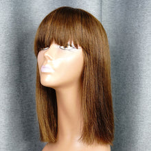 Load image into Gallery viewer, #4 Color Bang Wig Short Bob Wig Straight Hair 100% Virgin Human Hair