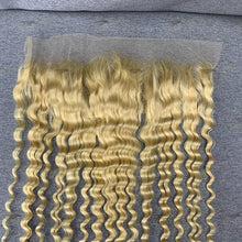 Load image into Gallery viewer, Deep Wave 13x4 Transparent Lace Frontal 613 Blonde Human Hair