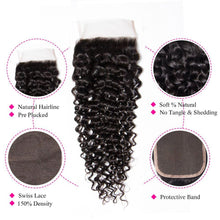 Load image into Gallery viewer, Brazilian 4*4 Curly Wave Lace Closure Human Hair Extensions - Ross Pretty Hair Official