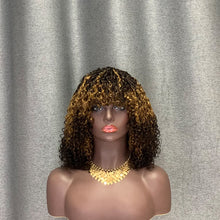 Load image into Gallery viewer, Double Drawn Hair Pixie Curly Glueless Wig With Bang 30#4# Color