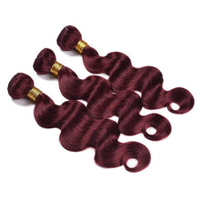 Load image into Gallery viewer, Burgundy Bundles 100% Real Human Hair Body Wave 3PCS