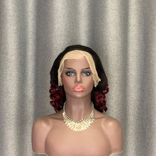 Load image into Gallery viewer, Loose Wave #1B/99j Ombre Burgundy Wig 13X4 Lace Wig 16 Inch