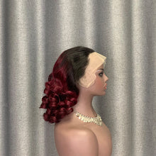 Load image into Gallery viewer, Loose Wave #1B/99j Ombre Burgundy Wig 13X4 Lace Wig 16 Inch
