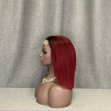Load image into Gallery viewer, burgundy blunt cut bob wig