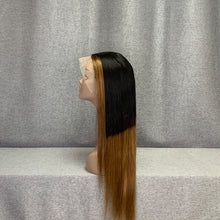 Load image into Gallery viewer, #1b-30 Ombre Wig With #30 Highlights Skunk Stripe Frontal Wig