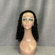 Load image into Gallery viewer, Water Wave Bob Wig 13x4 Lace Front Natural Black Curl Bob Wig
