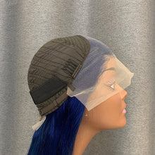 Load image into Gallery viewer, Blue Color Human Hair Straight 13x4 Lace Front Wig
