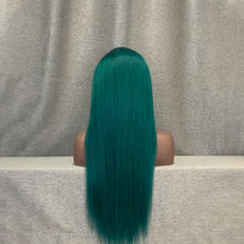 Load image into Gallery viewer, Green Color Wig Human Hair Straight 13x4 Lace Front Wig