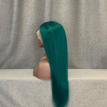Load image into Gallery viewer, Green Color Wig Human Hair Straight 13x4 Lace Front Wig