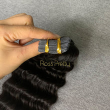 Load image into Gallery viewer, #1b Deep Wave Tape In Human Hair Extensions 20 Pieces/ Pack