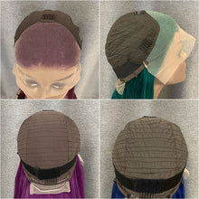Load image into Gallery viewer, Purple/ Blue/ Green Human Hair Straight 13x4 Lace Front Wig