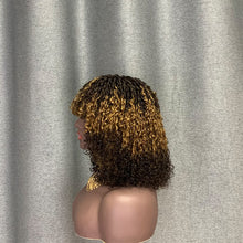 Load image into Gallery viewer, Double Drawn Hair Pixie Curly Glueless Wig With Bang 30#4# Color