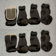 Load image into Gallery viewer, Egg Curly Double Drawn Hair 3Bundles With 4x4 Lace Closure