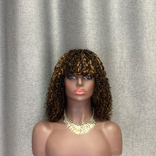 Load image into Gallery viewer, Highlight Wig Double Drawn Hair Pixie Curly Glueless Wig With Bang