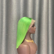 Load image into Gallery viewer, Lime Green Bob Wig Straight 13x4 Lace Front Human Hair