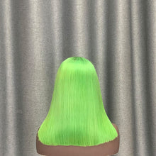 Load image into Gallery viewer, Lime Green Bob Wig Straight 13x4 Lace Front Human Hair