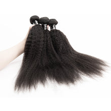 Load image into Gallery viewer, Brazilian Virgin Human Hair Kinky Straight Hair 3 Bundles Beauty Hairstyle