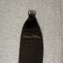 Load image into Gallery viewer, #1b Kinky Straight Tape In Human Hair Extensions