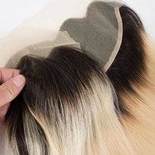 Load image into Gallery viewer, Lace Frontal Color 1b 613 Straight Brazilian Remy Human Hair - Ross Pretty Hair Official