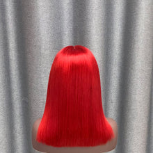 Load image into Gallery viewer, 13X6 Lace Frontal Red Bob Wig Straight Human Hair